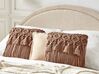 Set di 2 cuscini cotone macramè marrone 45 x 45 cm BAMIAN_904670