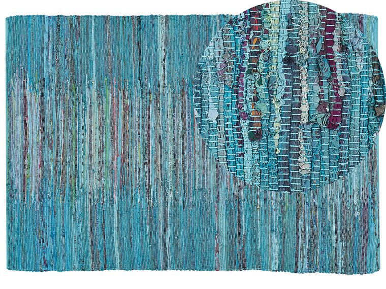 Modrý tkaný bavlněný koberec 160x230 cm MERSIN_482176