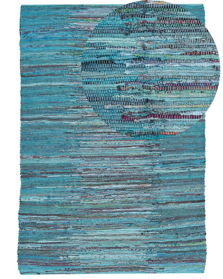 Alfombra de algodón azul turquesa 160 x 230 cm MERSIN_482176