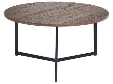 Tavolino legno scuro e nero ⌀ 80 cm TIPPO
