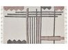 Teppich Baumwolle beige / schwarz 140 x 200 cm abstraktes Muster Fransen Kurzflor MURADIYE_848388