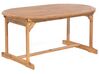 Zestaw ogrodowy drewniany stół z parasolem i 8 krzeseł z poduszkami szarymi MAUI_756447