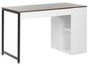 Home Office Desk with Shelves 120 x 60 cm Dark Wood and White DESE_791164