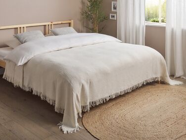 Cotton Bedspread 220 x 240 cm White YERBENT