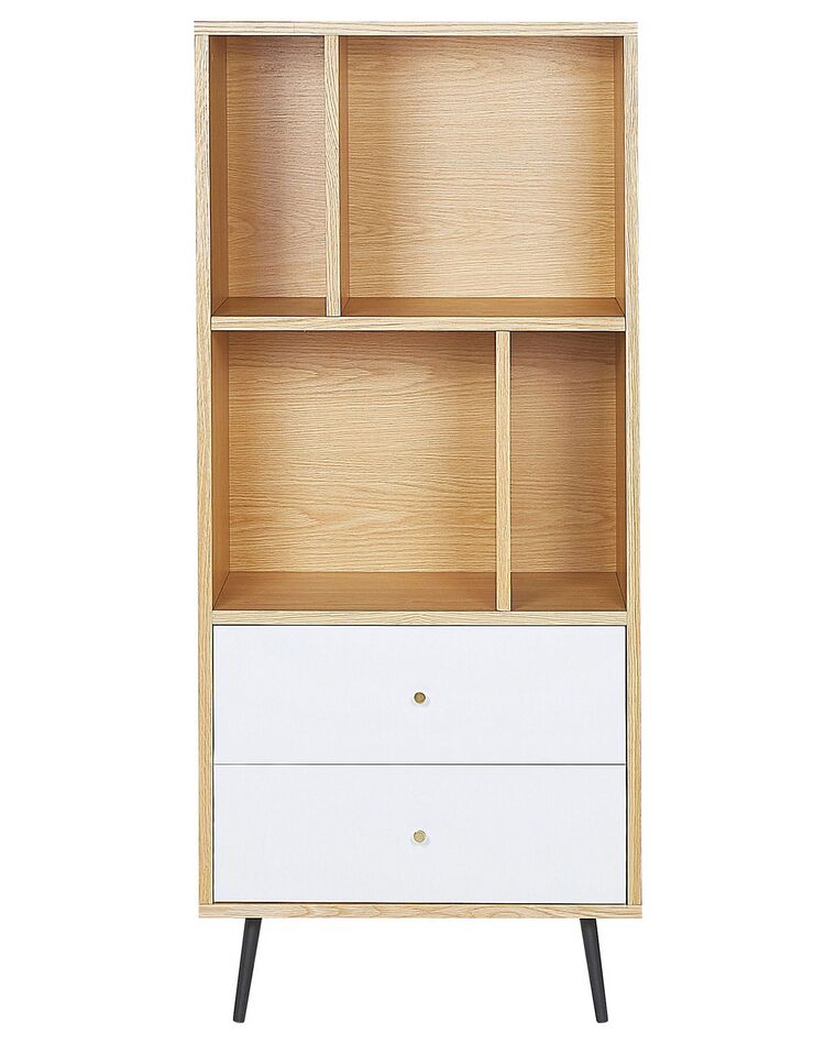 Bookcase Light Wood and White RICHMOND Beliani.co.uk