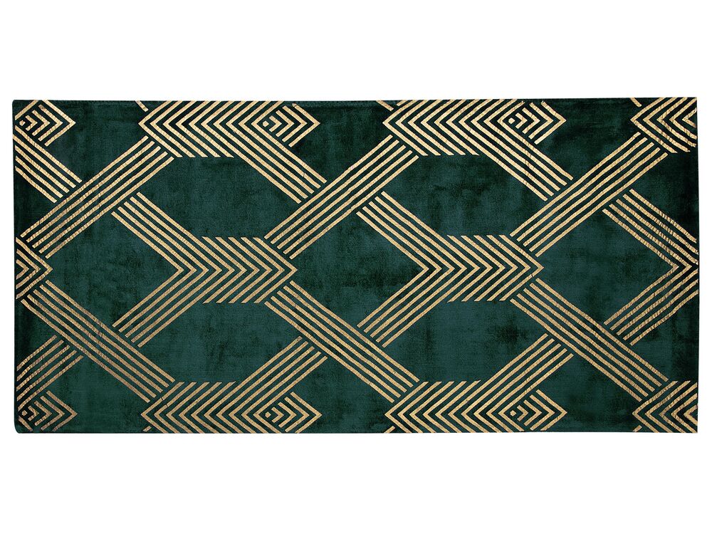 Viscose Rug 80 x 150 cm Green VEKSE Beliani.co.uk