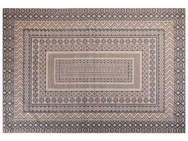 Teppich Jute beige / grau 160 x 230 cm geometrisches Muster Kurzflor BAGLAR