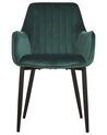 Conjunto de 2 sillas de comedor de terciopelo verde oscuro WELLSTON_803632