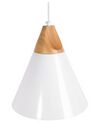 Lámpara de techo de metal blanco/madera clara 132 cm ALBANO_684588