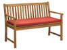 Acacia Wood Garden Bench 120 cm with Red Cushion VIVARA_774777