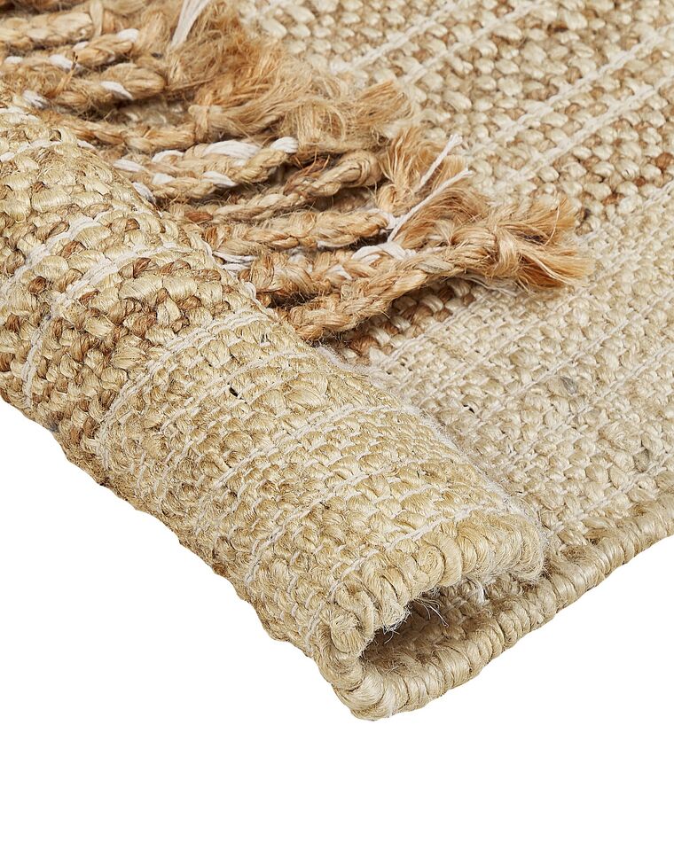 Jute Area Rug 160 x 230 cm Beige ORTAOBA Beliani.co.uk