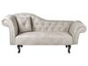 Chaise Longue aus Samt, taupe, links LATTES II_907255