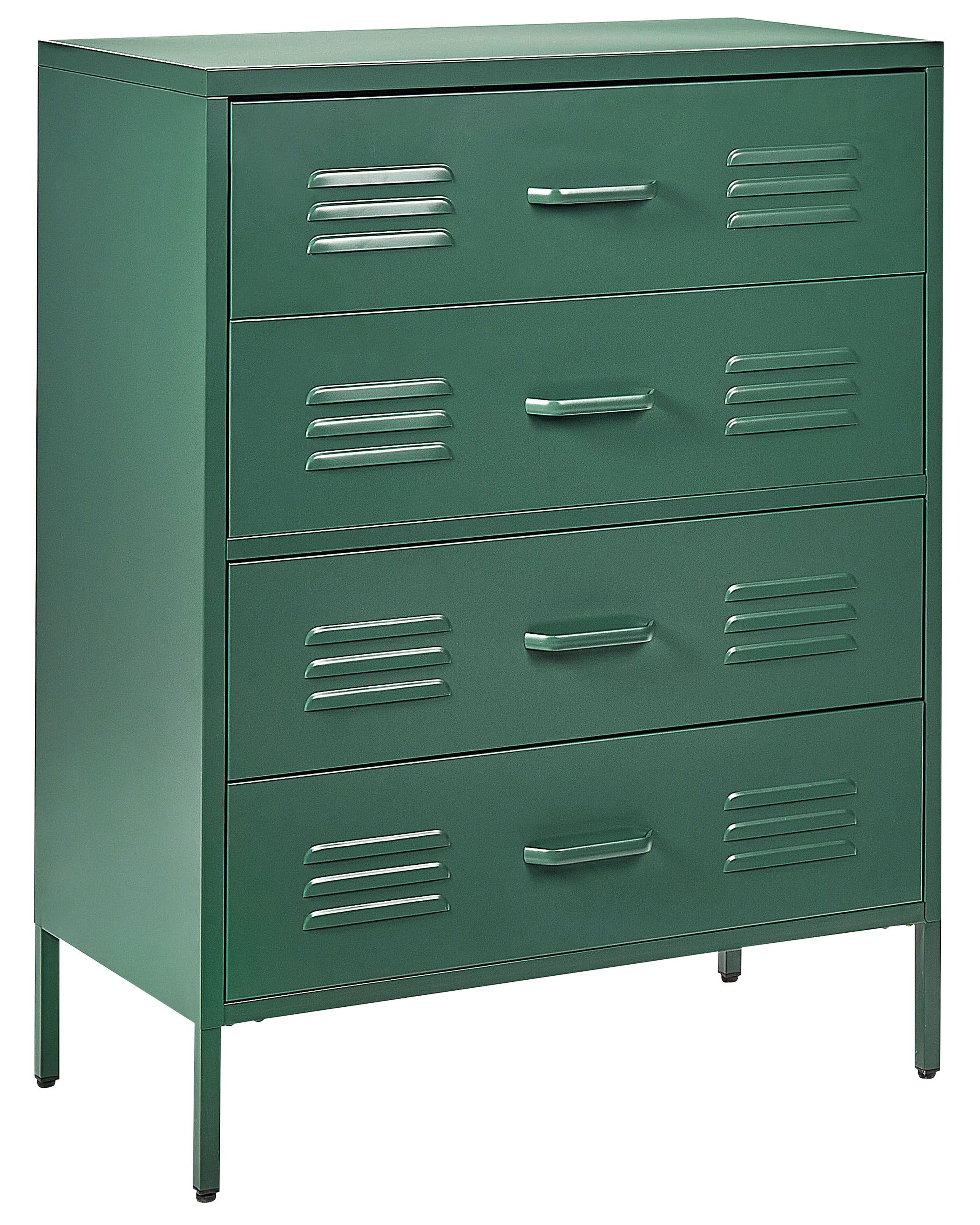 Groene Commode Kommode Dunkelgrün 4 Schubladen ENAGO | Beliani.ch