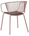 Zestaw 2 metalowych krzeseł do jadalni miedziany RIGBY_775534
