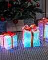 Conjunto de 3 decoraciones LED regalos de Navidad 25 cm multicolor CAPELLA_887170