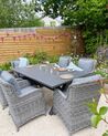 Set da giardino grigio con tavolo e 6 sedie CASCAIS_827428