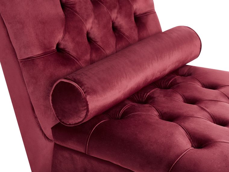 Velvet Chaise Lounge Burgundy MURET Beliani.co.uk