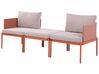 Lounge Set Aluminium orange 2-Sitzer modular Auflagen orange-weiß TERRACINA_826669