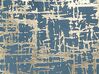 Sierkussen set van 2 craquelé patroon blauw/goud 45 x 45 cm GARDENIA_819811