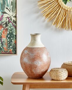 Koristemaljakko terrakotta valkoinen/ruskea 37 cm BURSA Koristemaljakko terrakotta valkoinen/ruskea 37 cm BURSA