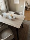 Dining Table 140 x 80 cm Light Wood with Black BRAVO_836213