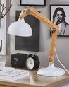 Lampka biurkowa regulowana drewniana biała SALADO_802827