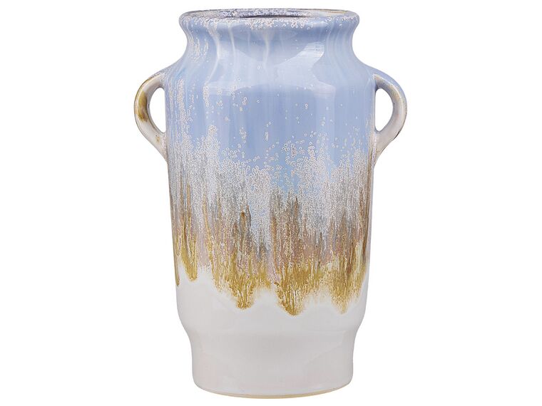 Stoneware Flower Vase 25 cm Blue GERRHA_810728