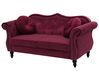 Sofa 2-osobowa welurowa burgundowa SKIEN_743250