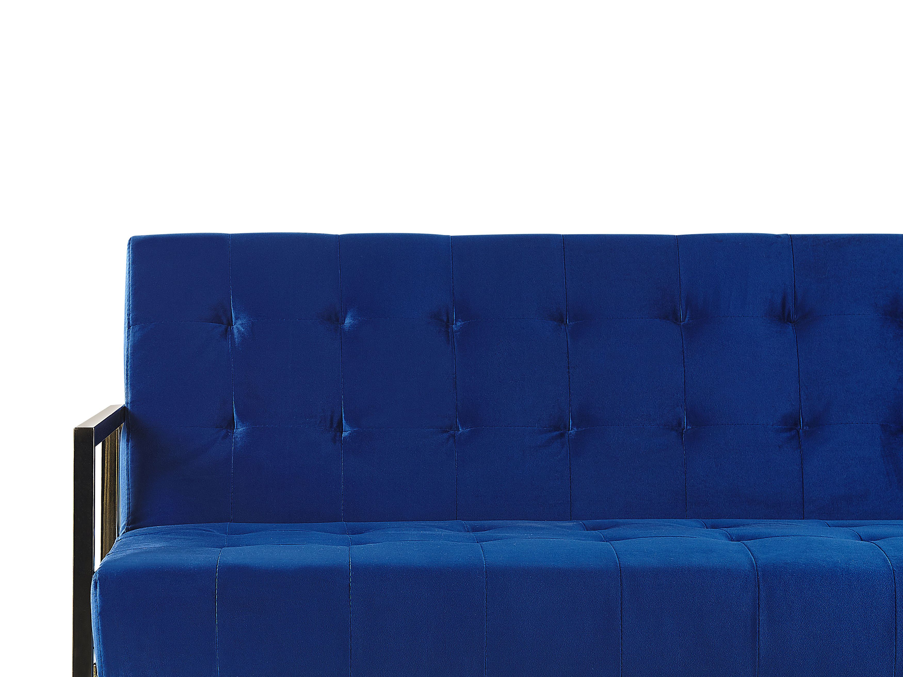 Velvet Sofa Bed Navy Blue MARSTAL Beliani.co.uk