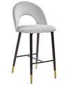 Set of 2 Velvet Bar Chairs Grey FALTON_795857