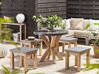 Okrúhly záhradný betónový stôl ⌀ 90 cm sivá/svetlé drevo OLBIA_806356