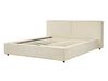 Bed corduroy beige 160 x 200 cm LINARDS_876121