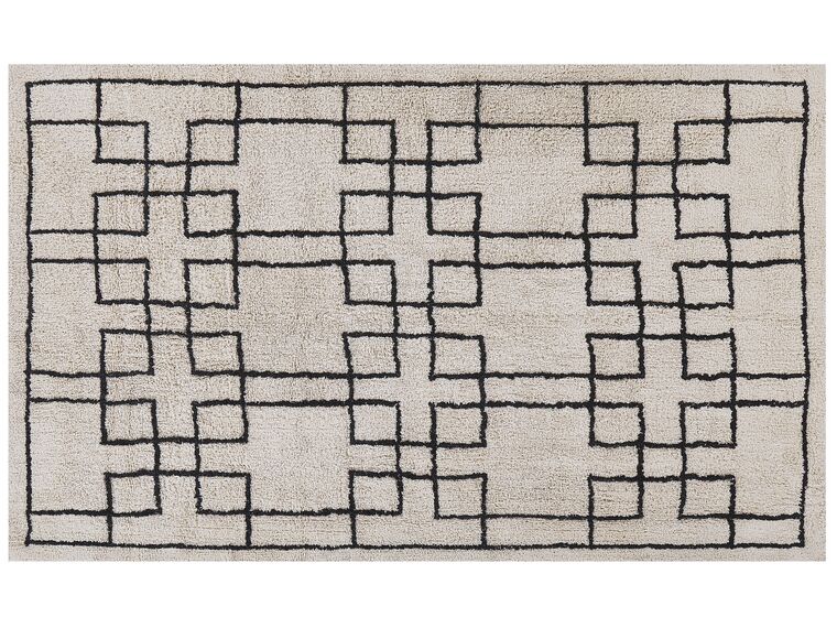 Bavlněný koberec 140 x 200 cm béžový TURHAL_817608