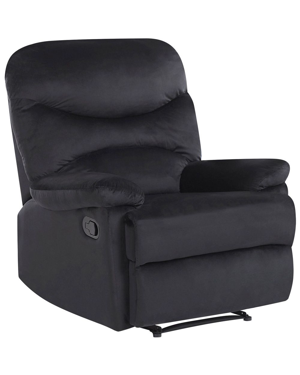 Fauteuil Crapaud En Velours - Dossier Aile Unique - Pieds En Bois Massif - Confort Rembourré - Pour Salon Ou Chambre - Noir - 9
