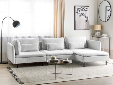 Left Hand Modular Fabric Corner Sofa Grey EGERIS