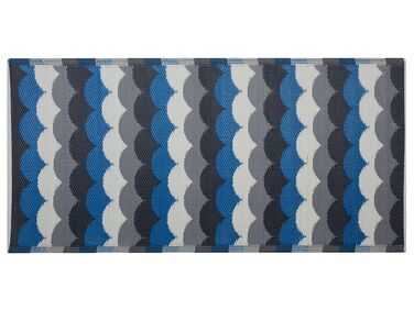 Outdoor Rug 90 x 180 cm Blue and Grey BELLARY