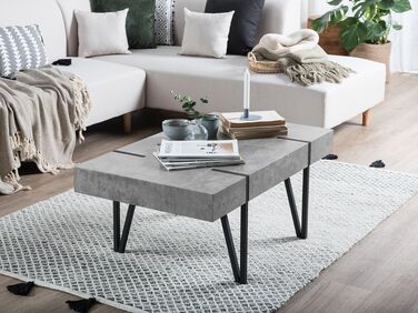 Coffee Table Concrete Effect with Black ADENA