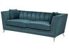 3-Sitzer Sofa Samtstoff blau-grün GAULA_706327