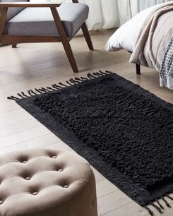Matto puuvilla musta 80 x 150 cm BITLIS