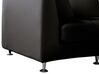 7-Sitzer Sofa Leder schwarz halbrund mit Ottomane ROTUNDE_869