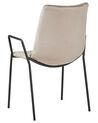 Set of 2 Velvet Dining Chairs Taupe JEFFERSON_788568
