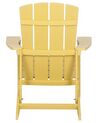 Krzesło ogrodowe z podnóżkiem żółte ADIRONDACK_809667