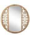 Nástenné zrkadlo ⌀ 60 cm svetlé drevo FIRMINY_797023