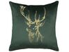 Set of 2 Velvet Cushions Reindeer Print 45 x 45 cm Green BLITZEN_769066