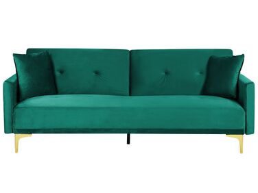 Velvet Sofa Bed Green LUCAN