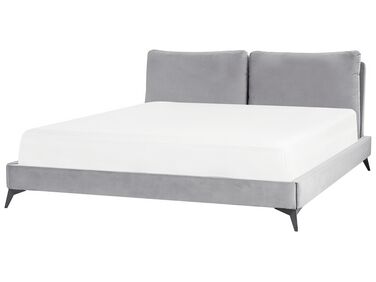 Zamatová posteľ 180 x 200 cm sivá MELLE