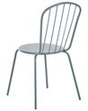 Conjunto de 4 sillas de jardín de metal azul claro CALVI_815611