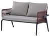 Lounge Set Aluminium schwarz / burgunderrot 4-Sitzer Auflagen grau SCIACCA_825647