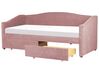 Rózsaszín kárpitozott kanapéágy 90 x 200 cm VITTEL_876403