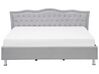Fabric EU Super King Size Bed Grey METZ_745057